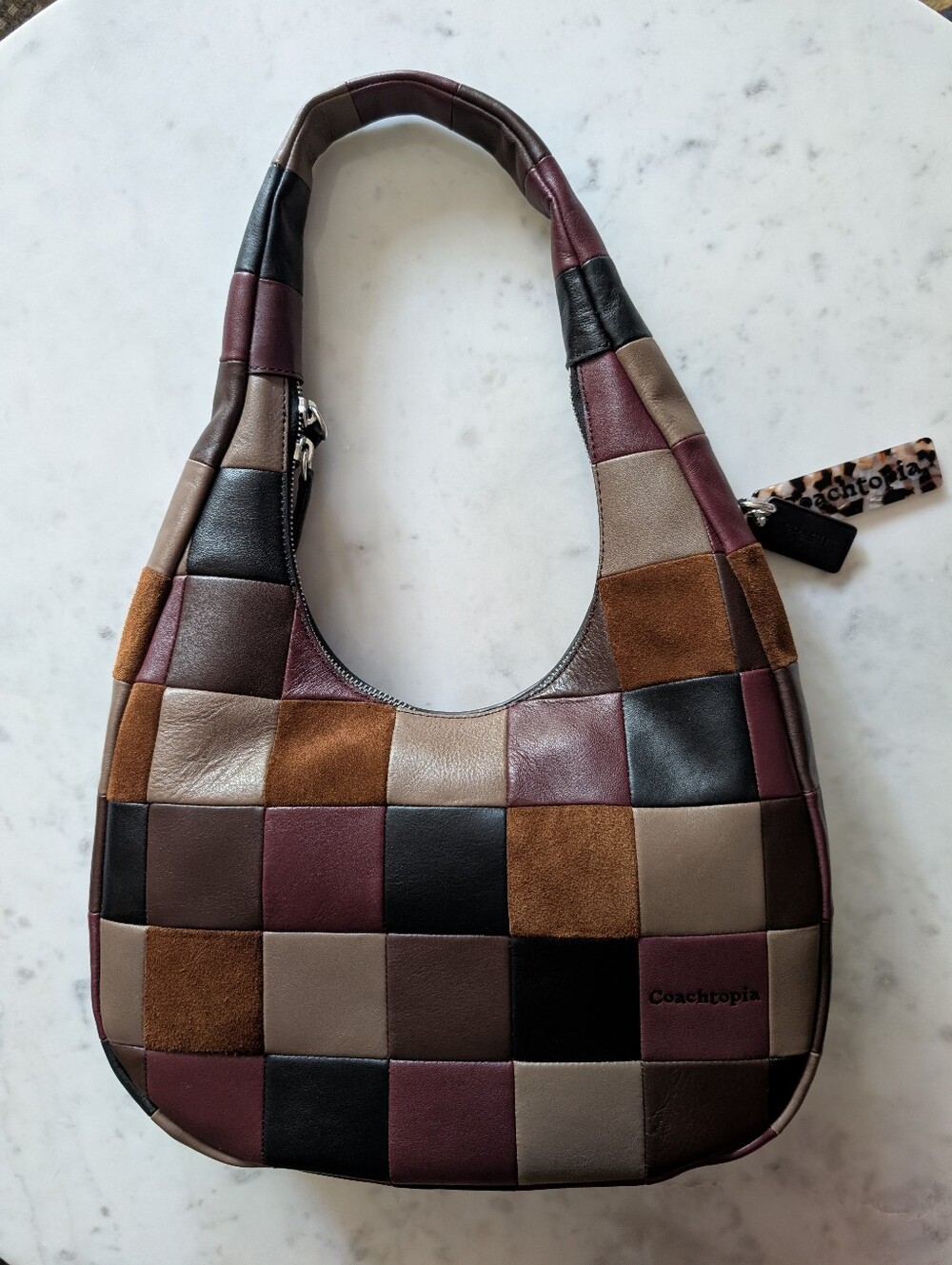Coach Alter Ego Crescent Patchwork Leather Shoulder Bag